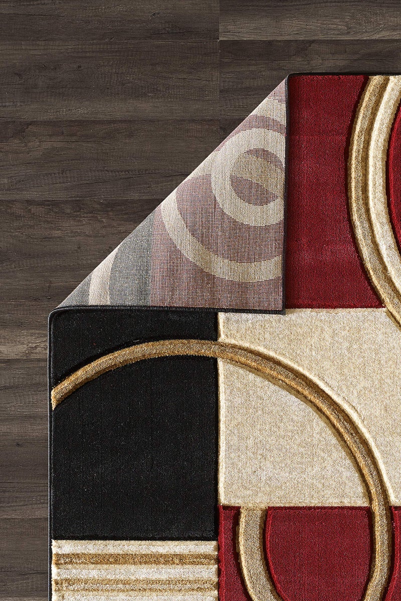 GLORY RUGS Area Rug Modern Soft Hand Carved Contemporary Floor Carpet with Premium Fluffy Texture for Indoor Living Dining Room and Bedroom Area (4x6, Dark Red) - Image 4